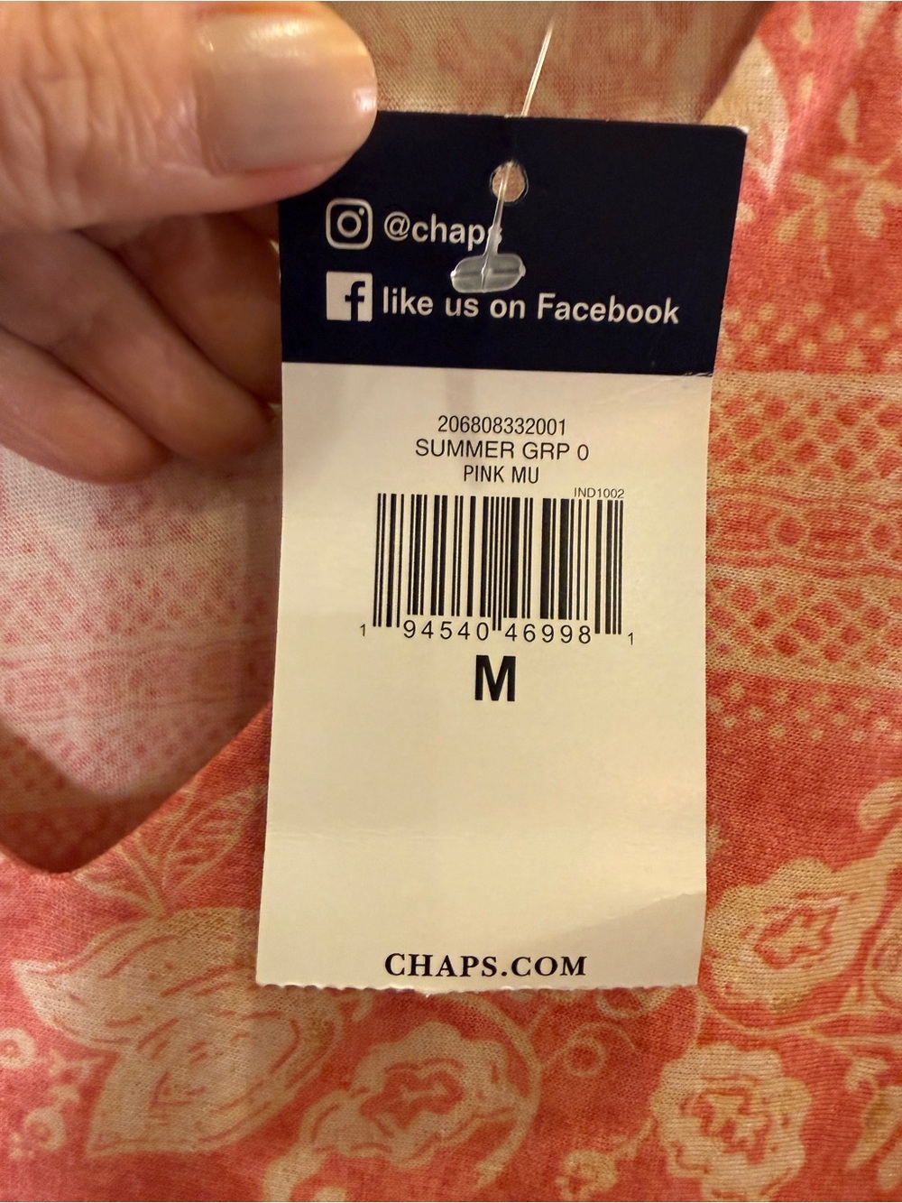 Chaps Women’s Coral/Cream Paisley Prairie Cotton Sleeveless Maxi Dress sz M - Picture 9 of 14